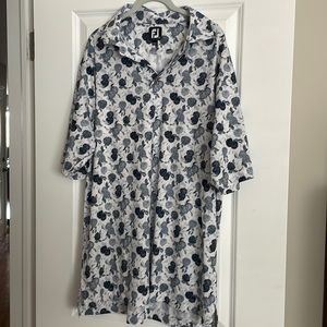 Footjoy men golf polo grey and white floral
